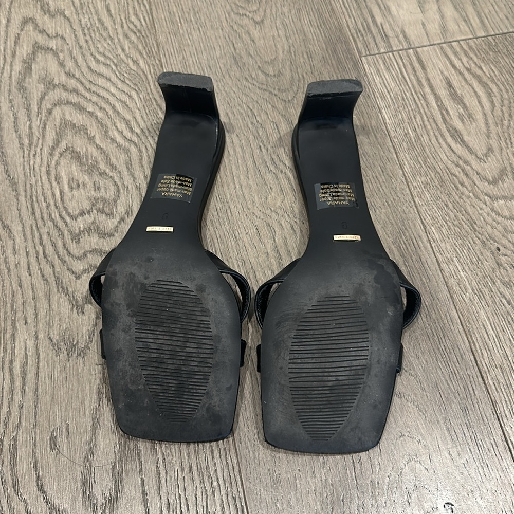 EUC Billini Black Leather Criss Cross Block Heel - Picture 7 of 7